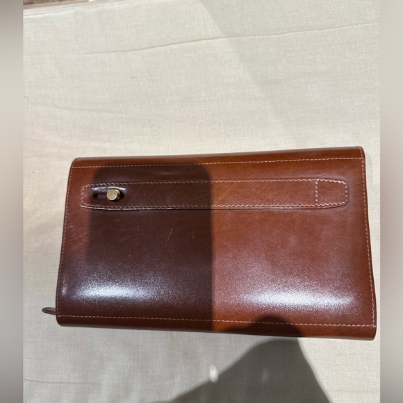 Bally designer leather document holder travel wallet in cognac - Picture 4 of 10